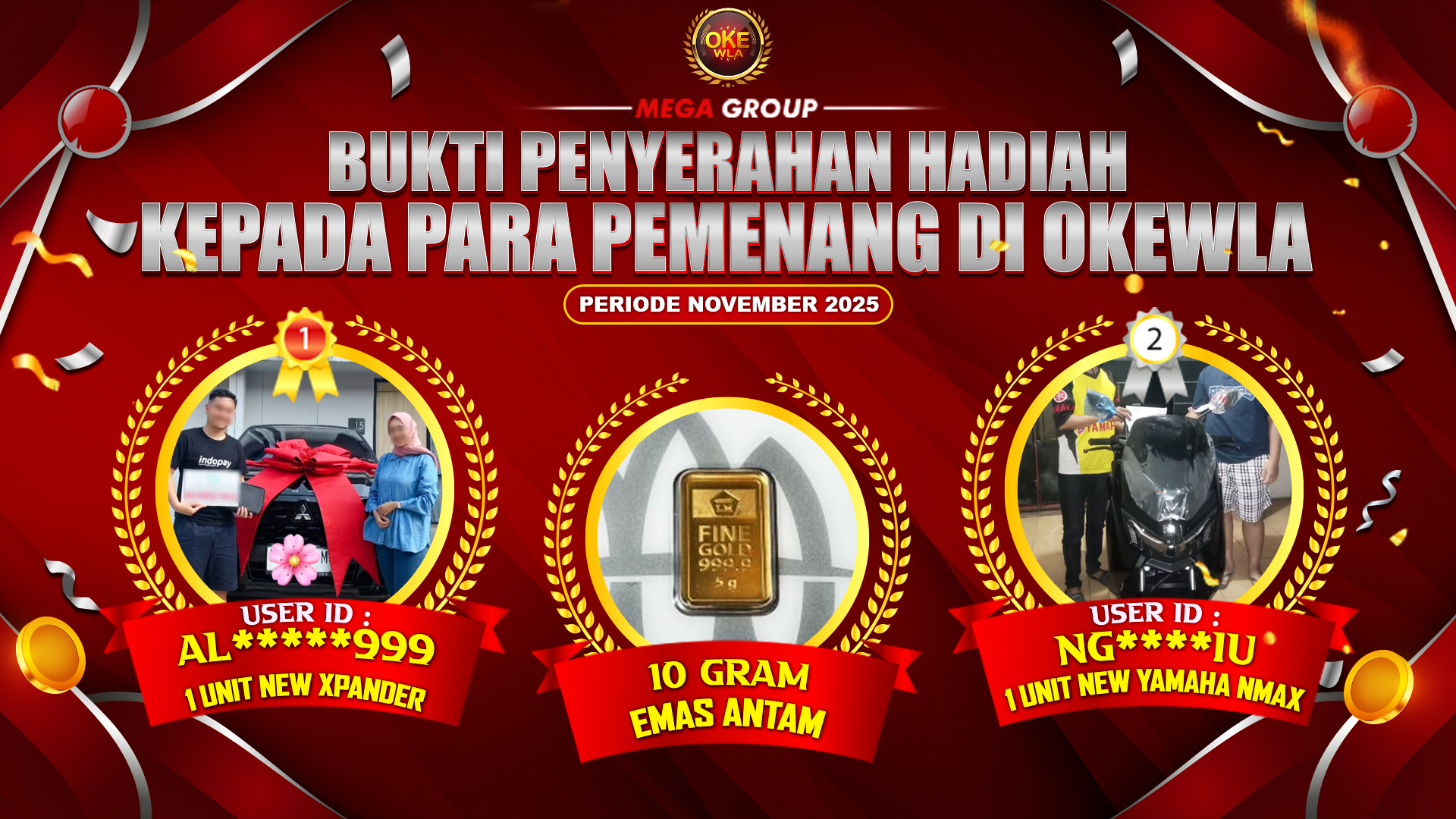 Selamat Kepada Member Setia OKEWLA Sudah Memenangkan Satu Unit Mobil New Xpander