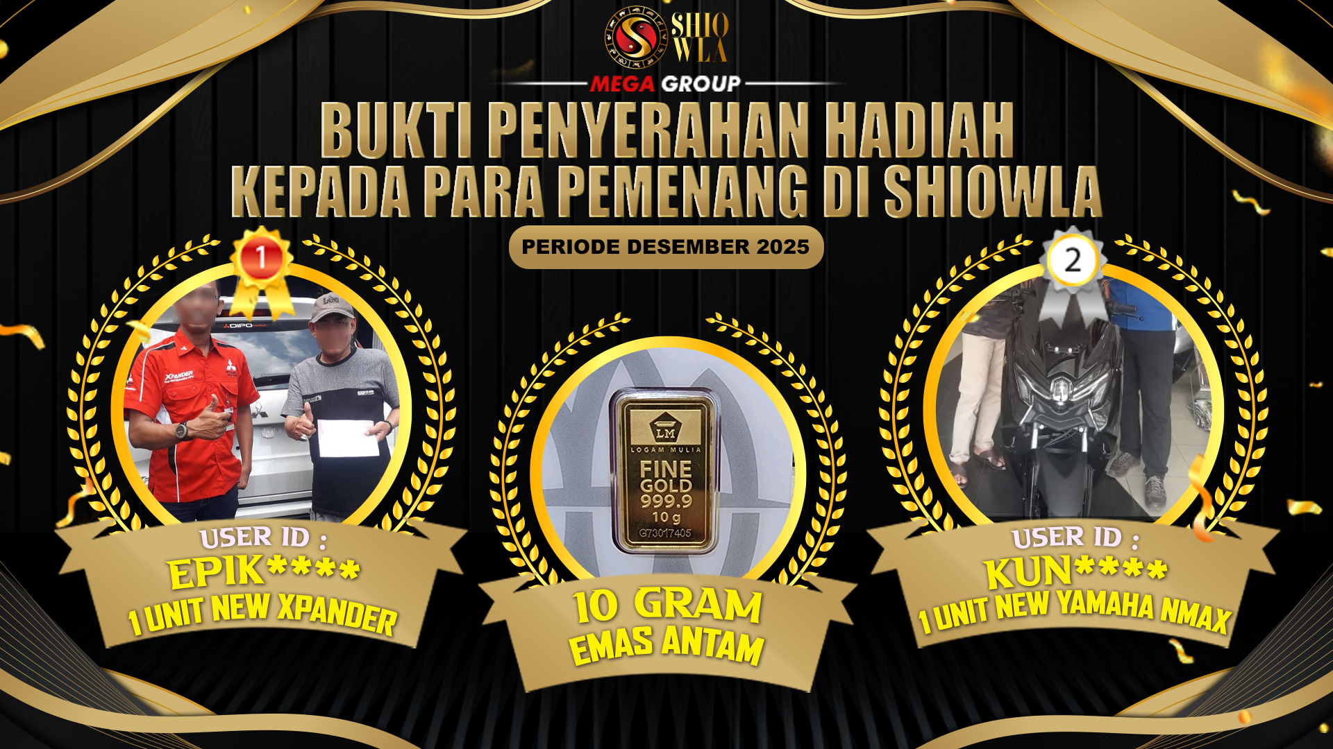 	Selamat Kepada Member Setia Shiowla Sudah Memenangkan Satu Unit Mobil Pajero Sport